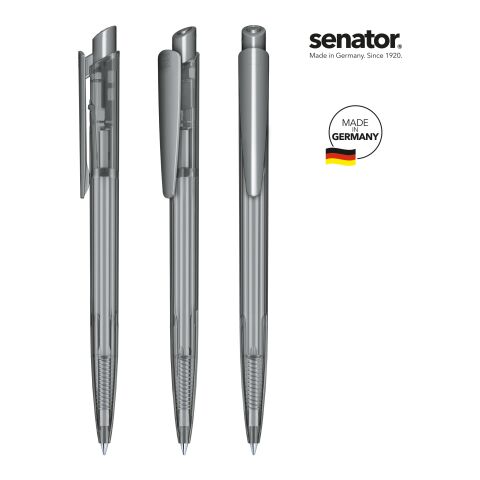 Werbeartikel senator Dart Clear Druckkugelschreiber – anthrazit – mit Logo bedruckt