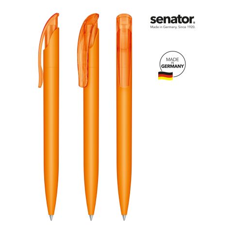 Werbeartikel senator Challenger Soft Touch Druckkugelschreiber – orange – mit Logo bedruckt