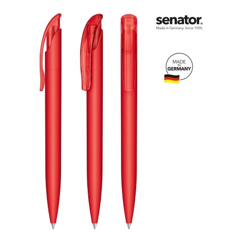 Werbeartikel senator Challenger Soft Touch Druckkugelschreiber – rot – mit Logo bedruckt