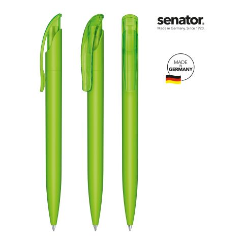 Werbeartikel senator Challenger Soft Touch Druckkugelschreiber – hellgrün – mit Logo bedruckt