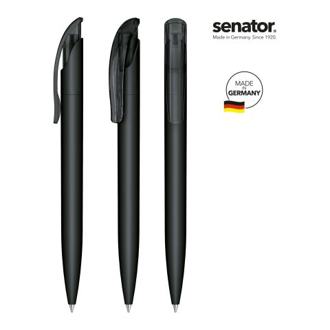 Werbeartikel senator Challenger Soft Touch Druckkugelschreiber – schwarz – mit Logo bedruckt