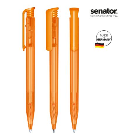Werbeartikel senator Super Hit Clear Druckkugelschreiber – orange – mit Logo bedruckt