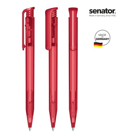 Werbeartikel senator Super Hit Clear Druckkugelschreiber – dunkelrot – mit Logo bedruckt