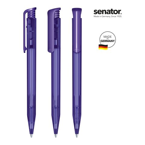Werbeartikel senator Super Hit Clear Druckkugelschreiber – violett – mit Logo bedruckt
