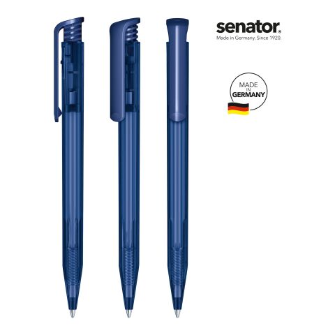 Werbeartikel senator Super Hit Clear Druckkugelschreiber – Marineblau – mit Logo bedruckt