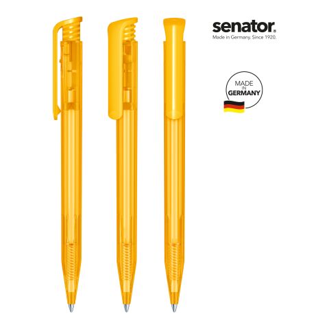 Werbeartikel senator Super Hit Clear Druckkugelschreiber – gelb – mit Logo bedruckt