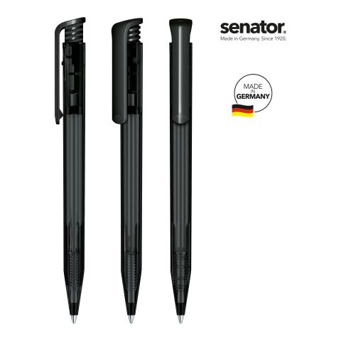 Werbeartikel senator Super Hit Clear Druckkugelschreiber – schwarz – mit Logo bedruckt