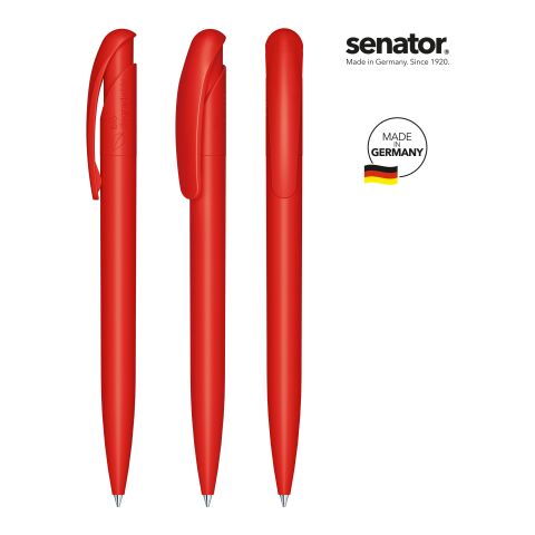 Werbeartikel senator Nature Plus Matt Druckkugelschreiber – rot – mit Logo bedruckt