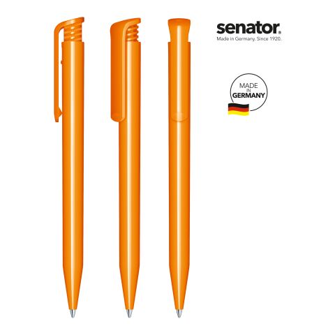 Werbeartikel senator Super Hit Polished Druckkugelschreiber – orange – mit Logo bedruckt