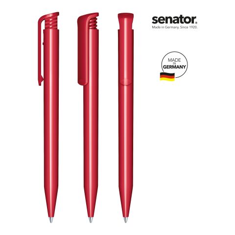 Werbeartikel senator Super Hit Polished Druckkugelschreiber – dunkelrot – mit Logo bedruckt