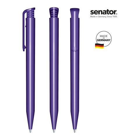 Werbeartikel senator Super Hit Polished Druckkugelschreiber – violett – mit Logo bedruckt