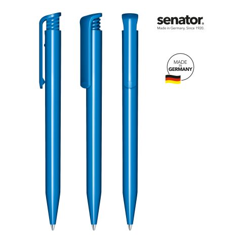 Werbeartikel senator Super Hit Polished Druckkugelschreiber – königsblau – mit Logo bedruckt
