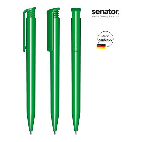 Werbeartikel senator Super Hit Polished Druckkugelschreiber – grün – mit Logo bedruckt