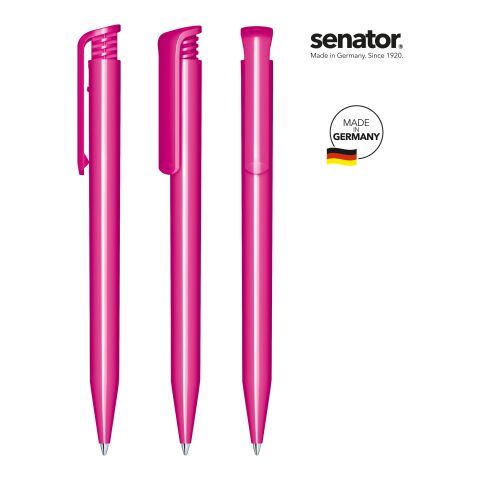 Werbeartikel senator Super Hit Polished Druckkugelschreiber – pink – mit Logo bedruckt