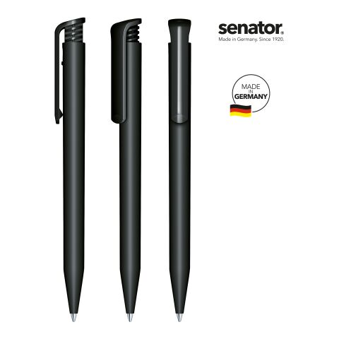 Werbeartikel senator Super Hit Matt Druckkugelschreiber – schwarz – mit Logo bedruckt