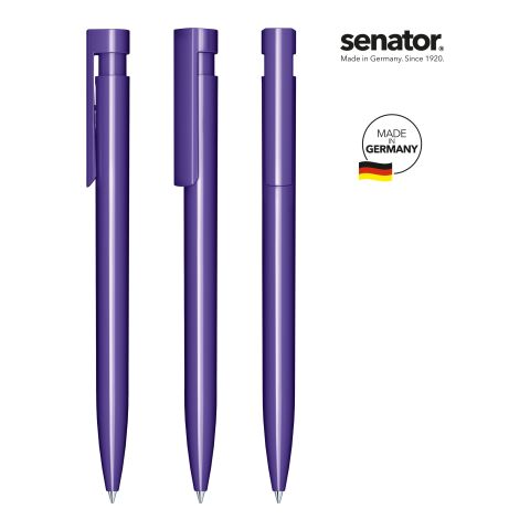 Werbeartikel senator Liberty Polished Druckkugelschreiber – violett – mit Logo bedruckt