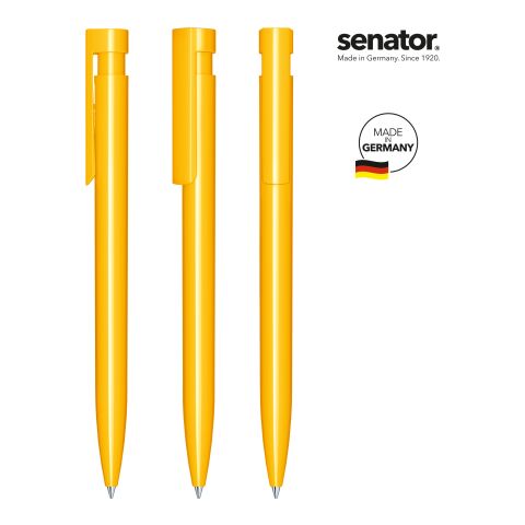 Werbeartikel senator Liberty Polished Druckkugelschreiber – gelb – mit Logo bedruckt