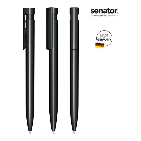 Werbeartikel senator Liberty Polished Druckkugelschreiber – schwarz – mit Logo bedruckt
