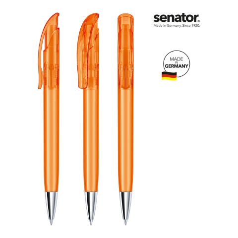 Werbeartikel senator Challenger Clear MT Druckkugelschreiber – orange – mit Logo bedruckt