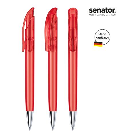 Werbeartikel senator Challenger Clear MT Druckkugelschreiber – rot – mit Logo bedruckt