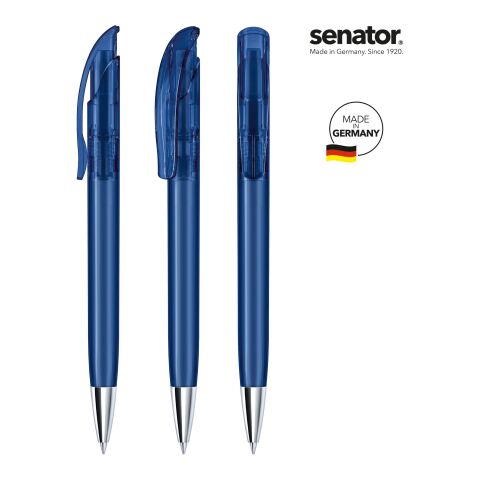 Werbeartikel senator Challenger Clear MT Druckkugelschreiber – Marineblau – mit Logo bedruckt