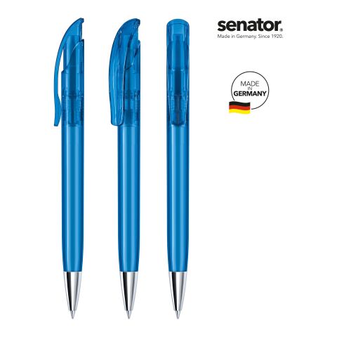 Werbeartikel senator Challenger Clear MT Druckkugelschreiber – königsblau – mit Logo bedruckt
