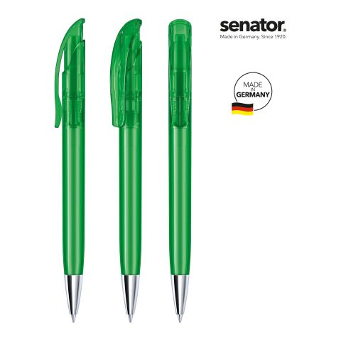Werbeartikel senator Challenger Clear MT Druckkugelschreiber – grün – mit Logo bedruckt