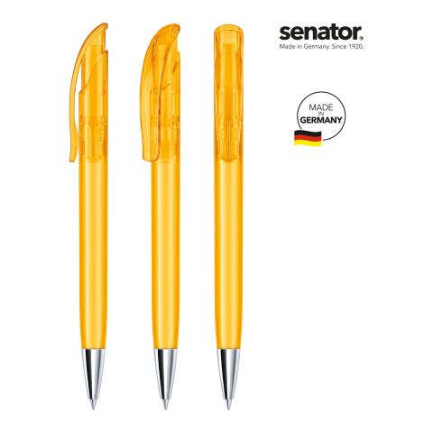 Werbeartikel senator Challenger Clear MT Druckkugelschreiber – gelb – mit Logo bedruckt