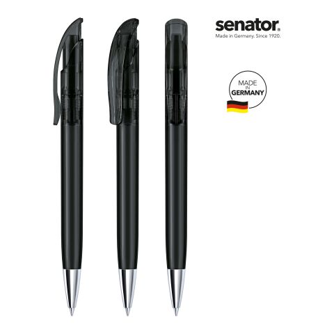 Werbeartikel senator Challenger Clear MT Druckkugelschreiber – schwarz – mit Logo bedruckt