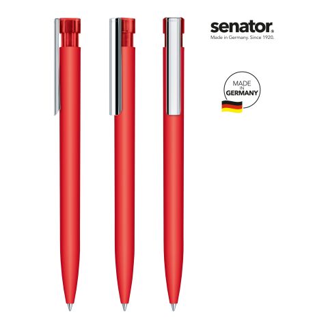 Werbeartikel senator Liberty Soft Touch MC Druckkugelschreiber – rot – mit Logo bedruckt