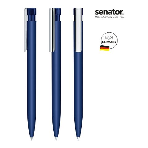 Werbeartikel senator Liberty Soft Touch MC Druckkugelschreiber – Marineblau – mit Logo bedruckt