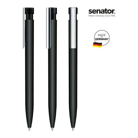 Werbeartikel senator Liberty Soft Touch MC Druckkugelschreiber – schwarz – mit Logo bedruckt