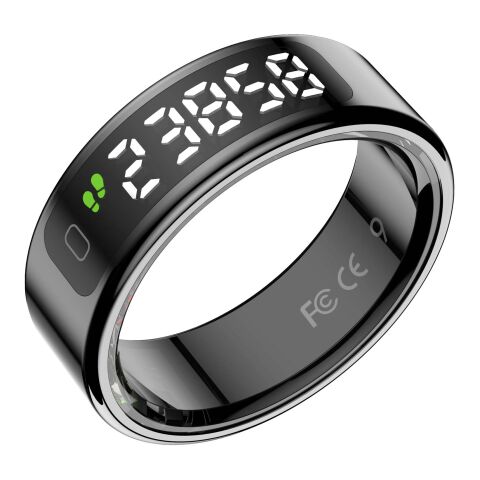 48h Express-Druck Werbeartikel Prixton Orbyt Touch Smart Ring – schwarz – 11(20.8 mm) – mit Logo bedruckt