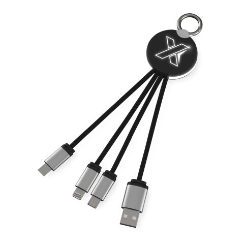 Werbeartikel SCX.design C16 Kabel mit Leuchtlogo – schwarz-weiss – mit Logo bedruckt