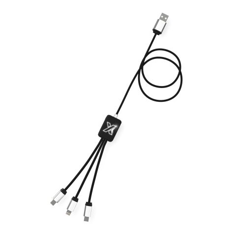 Werbeartikel SCX.design C17 Easy to Use Ladekabel mit Leuchtlogo – schwarz-weiss – mit Logo bedruckt