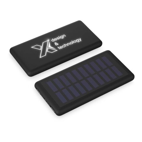 SCX.design P30 8000 mAh Solar Powerbank mit Leuchtlogo Standard | schwarz | ohne Werbeanbringung | Nicht verfügbar | Nicht verfügbar