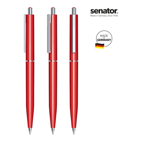 Werbeartikel senator Point Polished Druckkugelschreiber – rot – mit Logo bedruckt