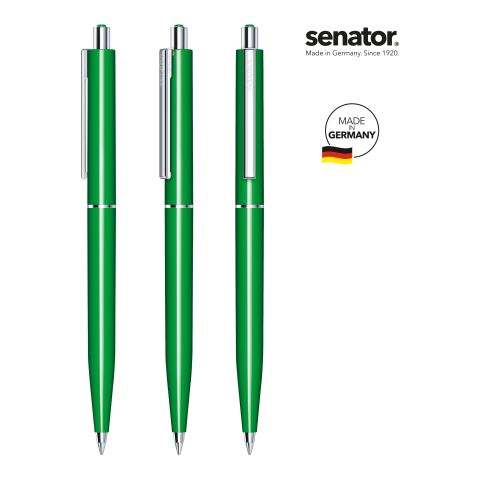 Werbeartikel senator Point Polished Druckkugelschreiber – grün – mit Logo bedruckt