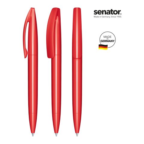 Werbeartikel senator Bridge Polished Drehkugelschreiber – rot – mit Logo bedruckt