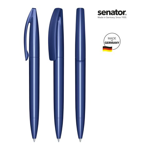 Werbeartikel senator Bridge Polished Drehkugelschreiber – Marineblau – mit Logo bedruckt