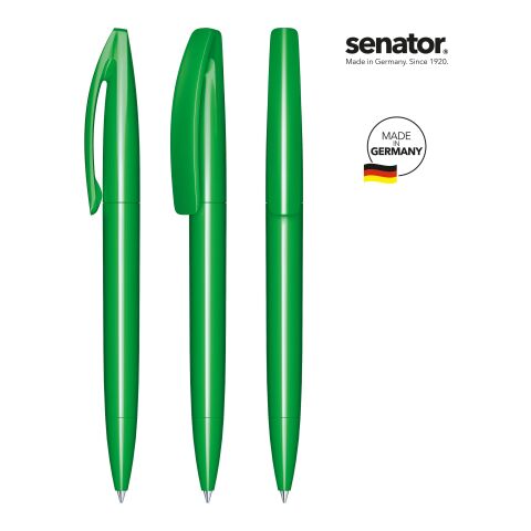 Werbeartikel senator Bridge Polished Drehkugelschreiber – grün – mit Logo bedruckt