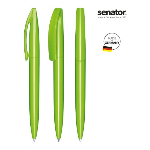 Werbeartikel senator Bridge Polished Drehkugelschreiber – hellgrün – mit Logo bedruckt