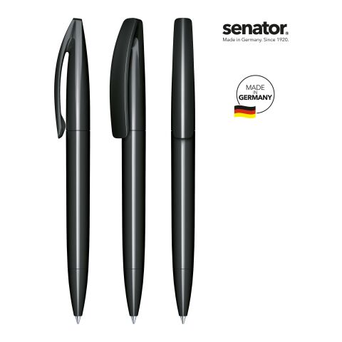 Werbeartikel senator Bridge Polished Drehkugelschreiber – schwarz – mit Logo bedruckt