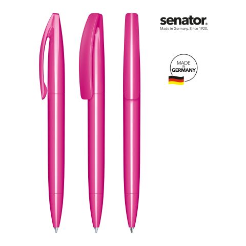 Werbeartikel senator Bridge Polished Drehkugelschreiber – pink – mit Logo bedruckt