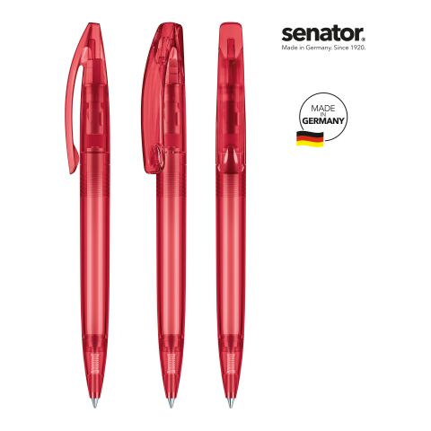 Werbeartikel senator Bridge Clear Drehkugelschreiber – dunkelrot – mit Logo bedruckt
