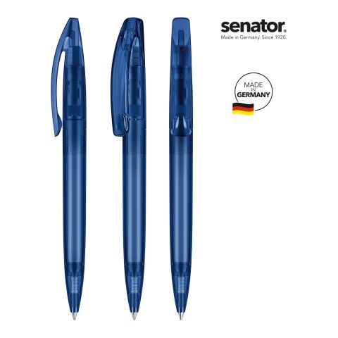 Werbeartikel senator Bridge Clear Drehkugelschreiber – Marineblau – mit Logo bedruckt