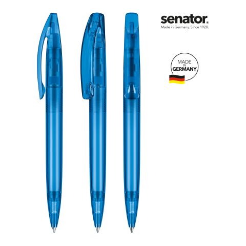 Werbeartikel senator Bridge Clear Drehkugelschreiber – königsblau – mit Logo bedruckt