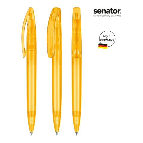 Werbeartikel senator Bridge Clear Drehkugelschreiber – gelb – mit Logo bedruckt