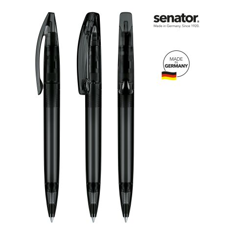 Werbeartikel senator Bridge Clear Drehkugelschreiber – schwarz – mit Logo bedruckt