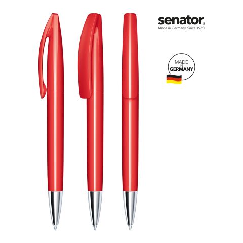 Werbeartikel senator Bridge Polished MT Drehkugelschreiber – rot – mit Logo bedruckt